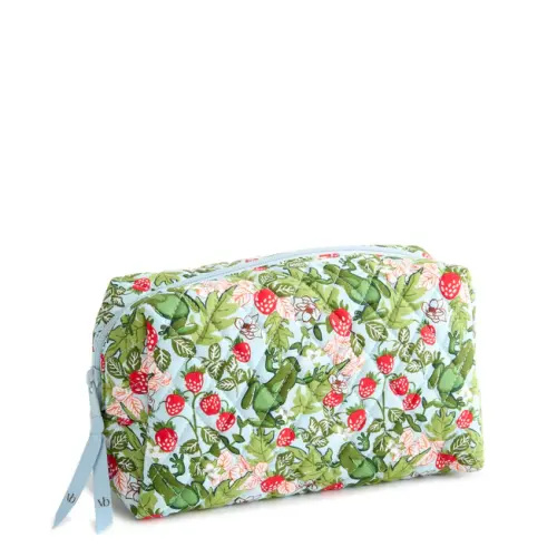 Medium Cosmetic Bag | Frogberry Garden Blue