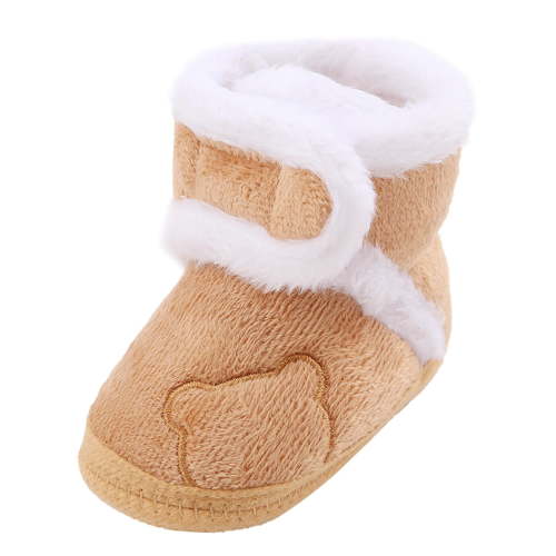 Liyamei Unisex Newborn Baby Cotton Booties Non-Slip Sole for Toddler Boys Girls Winter Warm Fleece Socks Shoes Size 0-6 Months