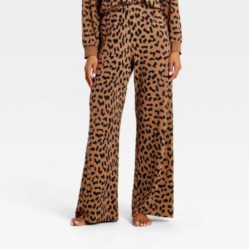 Women's Peachy Soft French Terry Fleece Wide Leg Lounge Pants - Wild Fable™ Brown L