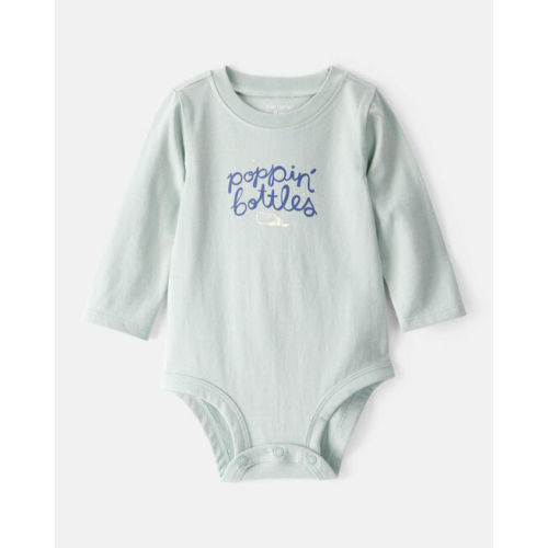 Baby Cotton Long-Sleeve Graphic Bodysuit - Blue - Carter's | Carter's