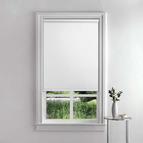 Blackout Tear-to-Fit Roller Shade 37x72 White with Bracket - Walmart.com