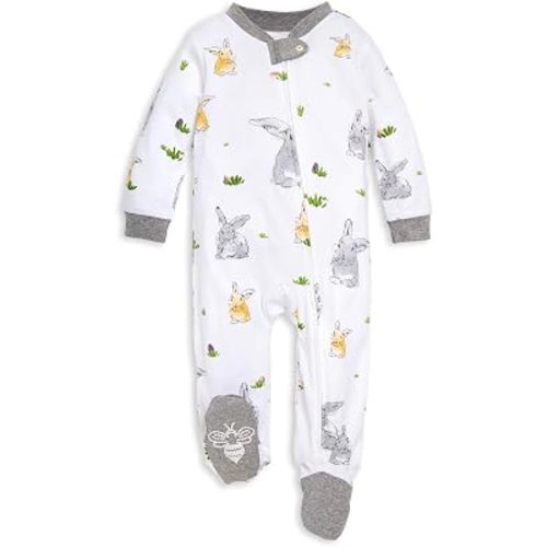 Burt's Bees Baby Boys' Organic Cotton, Sleep and Play Footed Pajamas