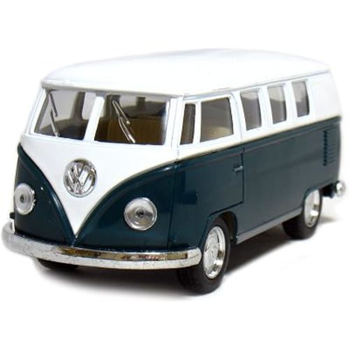 KiNSMART 1962 Volkswagen Classic Bus 1:32 Scale 5" Die Cast Metal Model Toy Van Pullback Acation (Green)