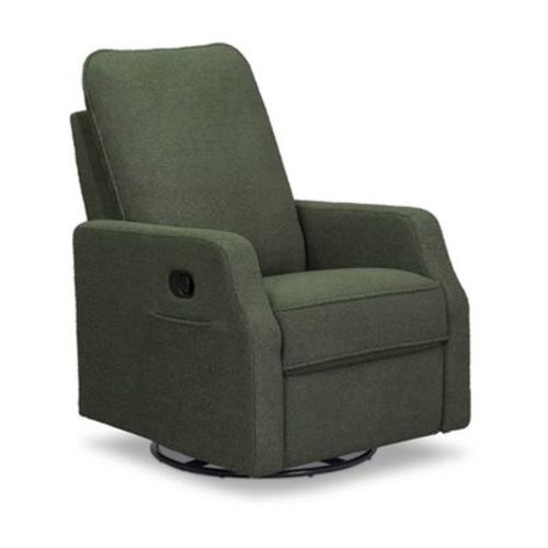 daVinci Lucas Pillowback Swivel Recliner - Cozy Olive Boucle