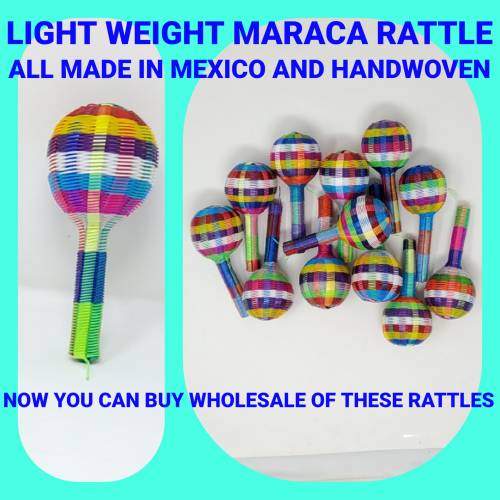 Handwoven Maraca Rattle: Small Artisan Percussion Instrument
