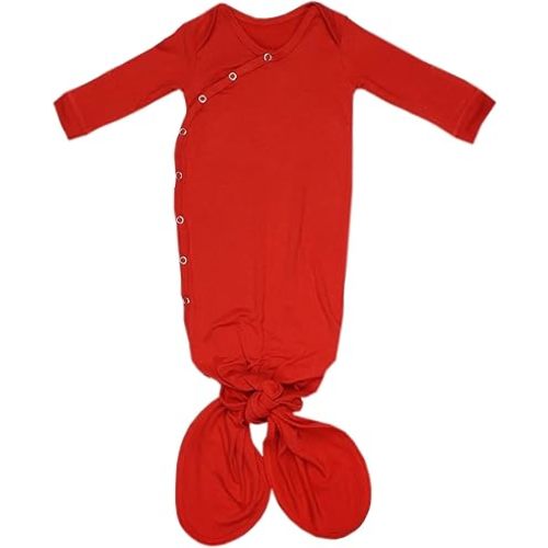 Copper Pearl Baby Gown - Knotted Newborn Sleepers for Baby Boy and Girl, Soft Stretchy Long Sleeve Infant Gowns with Bottom Tie and Hand Mittens, Perfect Hospital Coming Home Outfit (Apple)