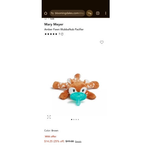 Amber Fawn WubbaNub Pacifier
