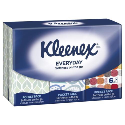Kleenex Pocket Pack Tissues 6 Pack