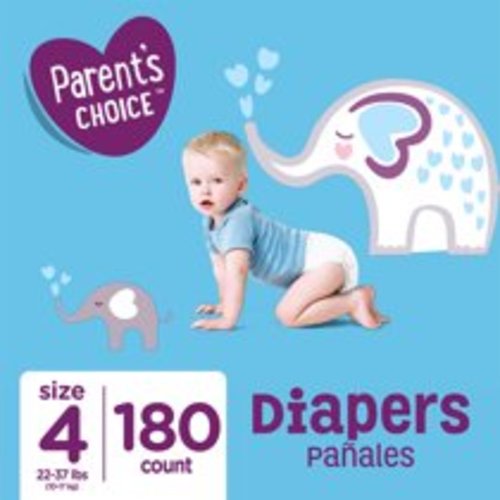 Parent's Choice Diapers, Size 4, 180 Diapers