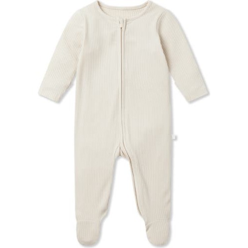 Ribbed Two Way Zip-Up footie, Newborn
