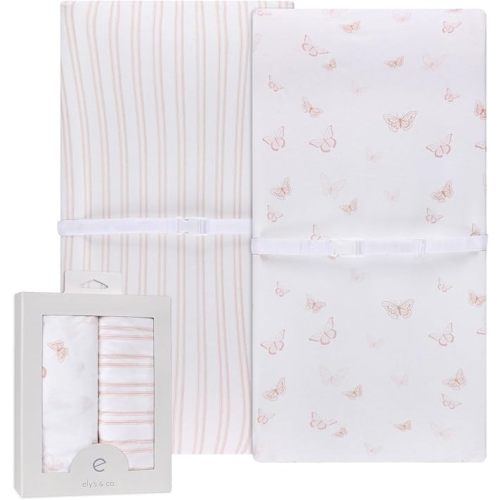 Changing Pad Covers - 2 Pack Pink Butterfly + Stripe Collection