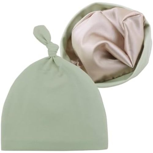 Silky Satin Lined Newborn Hat Hair Care Knot Beanie Hats for Infant Baby Boys Girls Caps 0-6 Months