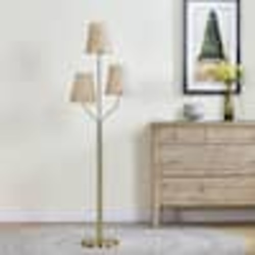 Maxax 65 in. Brass Vintage Tree 3-Light Standard Living Room Bedroom Reading Standing up Floor Lamp Corner Tall Lights F255-GD