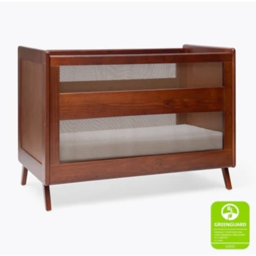 HALO 3-in-1 Convertible Wood Baby Cribs with Mesh Walls