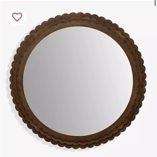 Round Natural Scalloped Savannah Wall Mirror | Kirklands Home