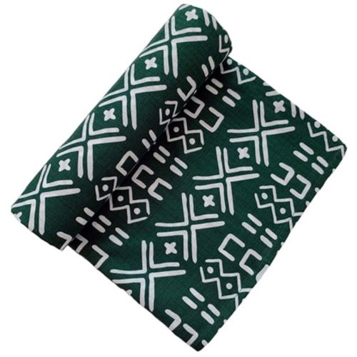 Muslin Swaddle, Forest Mudcloth