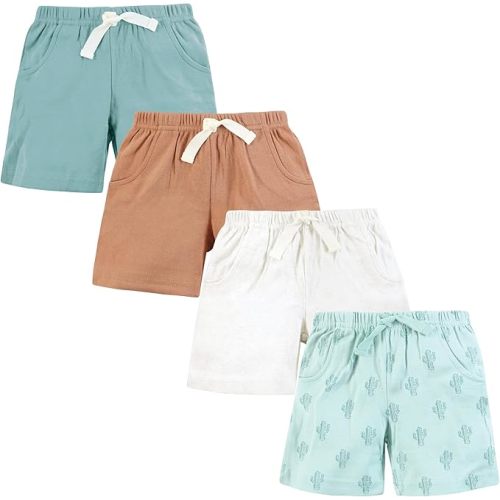 Hudson Baby Unisex Baby Shorts Bottoms 4-Pack
