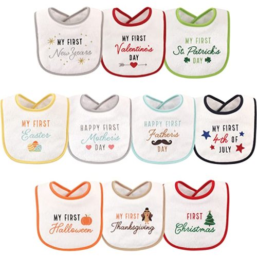 Amazon.com: Hudson Baby Unisex Baby Cotton Terry Drooler Bibs With Fiber Filling : Clothing, Shoes & Jewelry