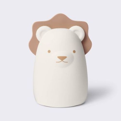 Silicone Nightlight - Lion/Cream - Cloud Island™: Adjustable LED, Sleep Timer, Battery Powered