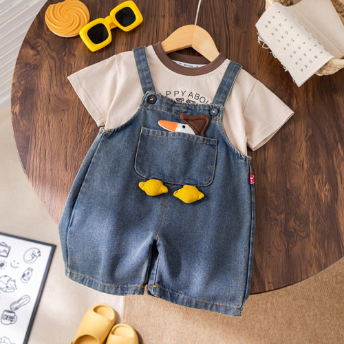 Toddler Duck T-shirt and Overalls Set