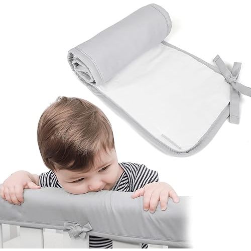 Double Thickness Crib Rail Teething Guard, Designed for Crib Top Rail Only (Not Side Rails) Furniture Edge Protector - Compliant with Infant Safe Sleep Act