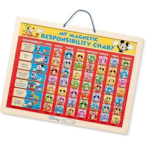 Melissa & Doug Disney Mickey Mouse Clubhouse My Magnetic Responsibility Chart - Toddler Routine, Kids Reward Board, Reward Chart for Toddlers and Kids Ages 3+