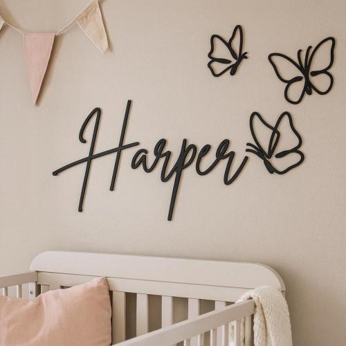 Personalized Baby Name Sign – Butterfly Nursery Wall Decor