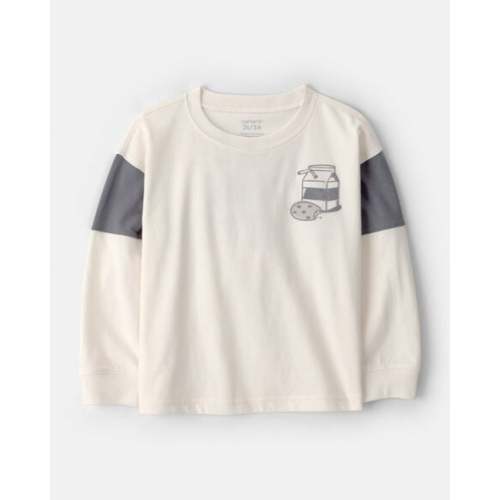 Toddler Boy Cookies & Milk Long-Sleeve Graphic Tee - Cream | Carter's