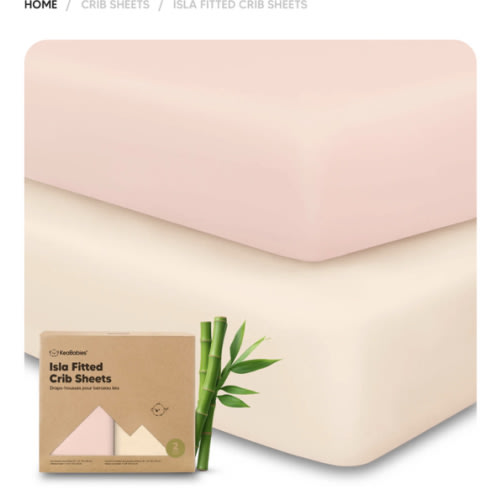 Isla Fitted Crib Sheets - Color: Cameo