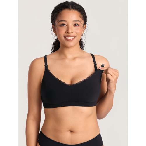 Cotton Lace Trim Nursing Bralette