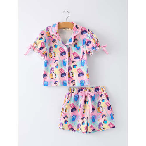 Vibrant Girl Print Top And Ruffle Shorts Set – Rylee Faith Designs
