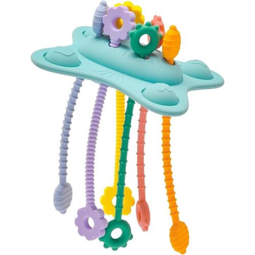SILI FACTORY Silicone Montessori Sensory Toys for Babies 18 Months,Pull String Activity Toy, Early Educational Fine Motor Skills Toy for Toddlers,Car Seat Airplane Travel Toys