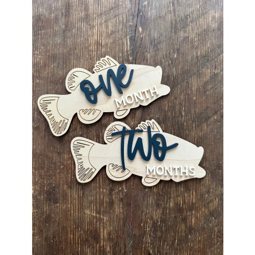 Fish monthly milestone photo prop, monthly picture prop