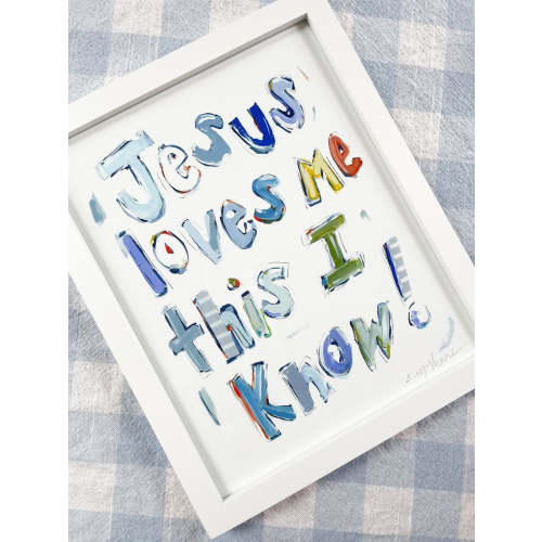 "Jesus Loves Me" on paper