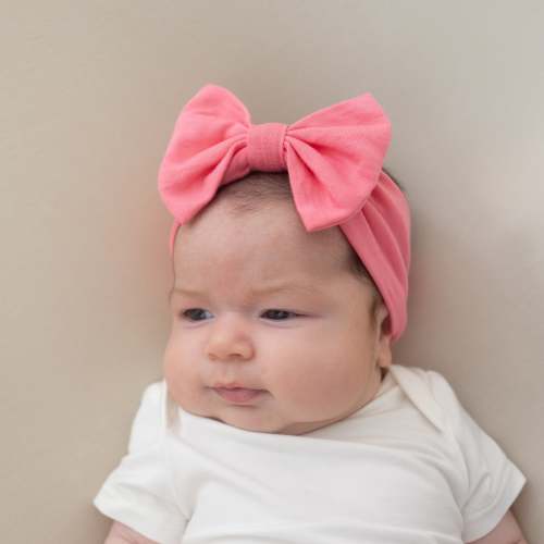 Bow Headband in Guava