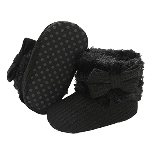Baby Fleece Booties Newborn Warm Slippers Cozy Winter Boots Sock Shoes Infant Crib Bootie with Non Skid Bottom 0-18Month