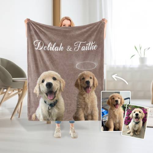 Custom Pet Photo Blankets | Personalized Dog Blanket With Photo | Dog Picture Blankets | Pet Lover Gifts | Dog Dad Gifts | Christmas Gifts