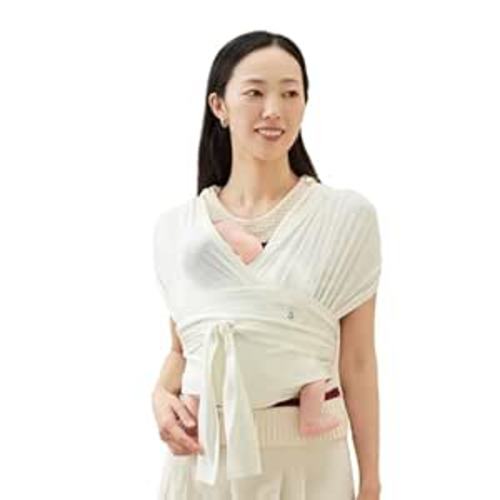 Konny Baby Carrier Flex AirMesh with Head Support- Adjustable, Easy to Wear Baby Wrap Sling, Perfect for Newborn Babies Essentials up to 44 lbs (XS-XL) - Cream