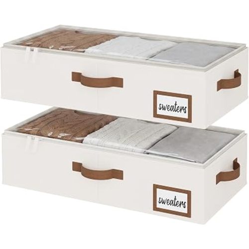 StorageWorks 5 Inch Low Profile Under Bed Storage Containers with Clear Lid