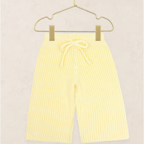 Knit Chunky Wide Leg Pant - Butter Yellow
