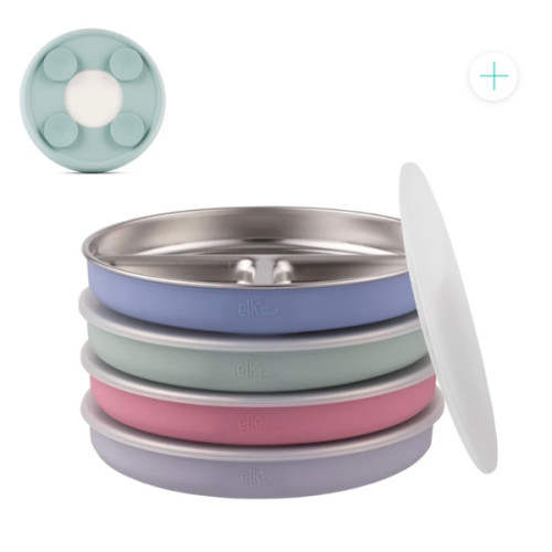 7.8" Stainless Steel Divided Plates with Suction Sleeve