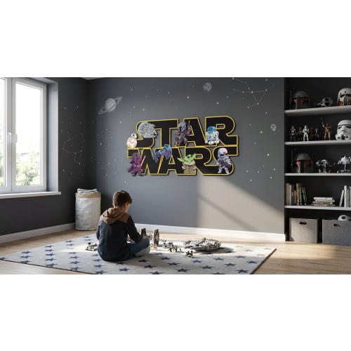 Personalized Star Wars Name Sign, Custom Starwars Wooden Wall Decor, Vinyl Printed Nursery Name Plaque, Boys Room Gift