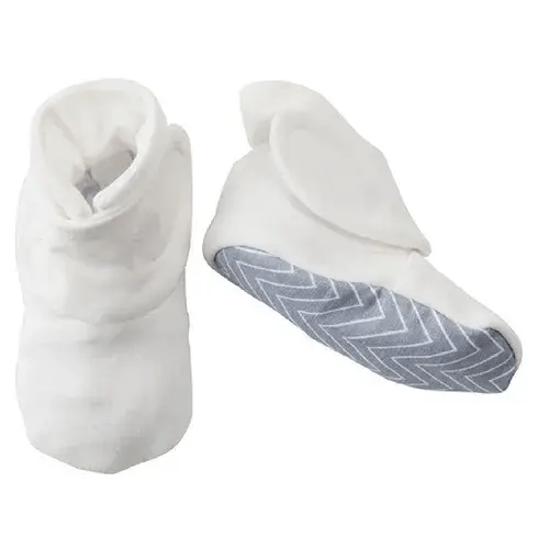 Playette Ultra Soft Stay-On Booties White 0-6M | Baby Bunting AU