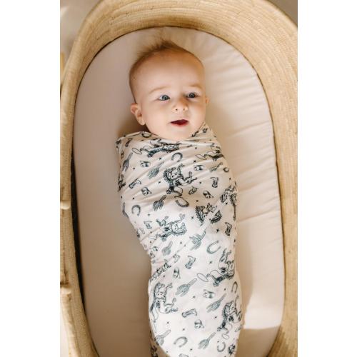 Cowboy Swaddle Blanket, (Black Print) Receiving Blanket, Milk Silk, Newborn, Baby Shower, Hospital Blanket, Gender Neutral,Stretchy Swaddle