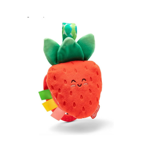 Melissa & Doug Peek-a-Boo Berry Take-Along Toy with Teether, Clip-On Stroller Toy for Baby Ages 12m+