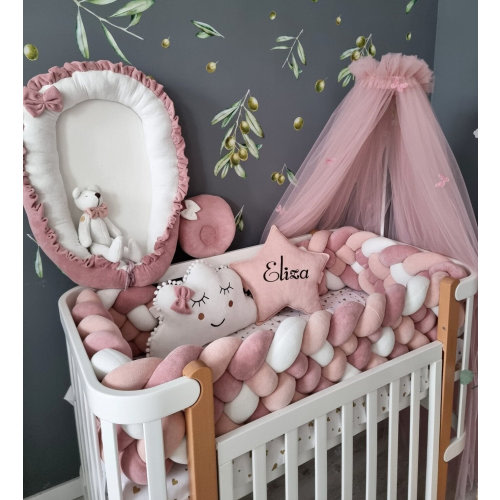 Blush rose bed canopy ONLY with butterfly, Hanging crib canopy, baldachin play, Princess girls crib curtains Tent Baby room nursery decor