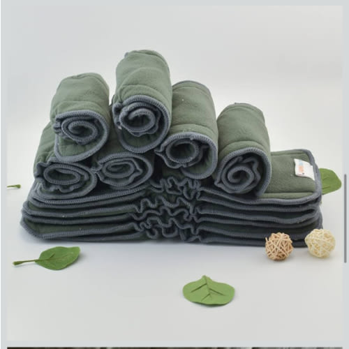 ALVABABY Reusable 5 Layers 12 Pack Inserts with Gussets for Baby Cloth Diaper and Cloth Diapers Covers 12FLN