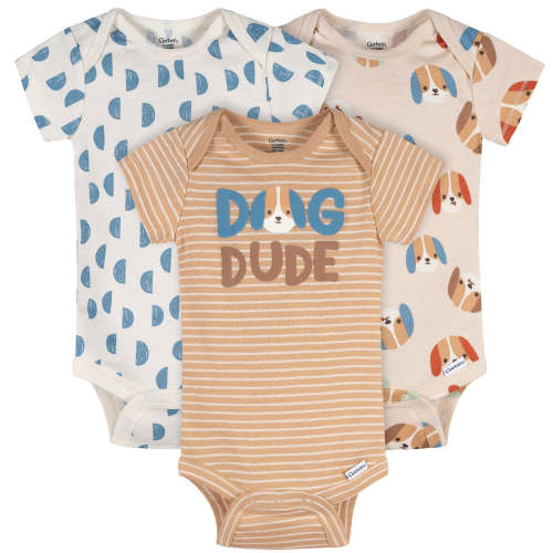 3-Pack Baby Boys Dog Dude Short Sleeve Onesies® Bodysuits – Gerber Childrenswear