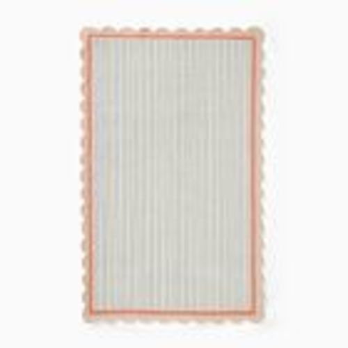 Pink Chicken Stripe Rug – Kids Wool Decor | West Elm