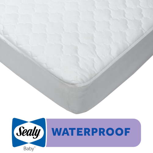 Free Shipping! Sealy Waterproof Crib Mattress Pad, Washable, Hypoallergenic Quilt, Fits Standard Cribs